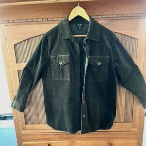 Jones of New York Forest Green Corduroy Shirt Jacket, M
